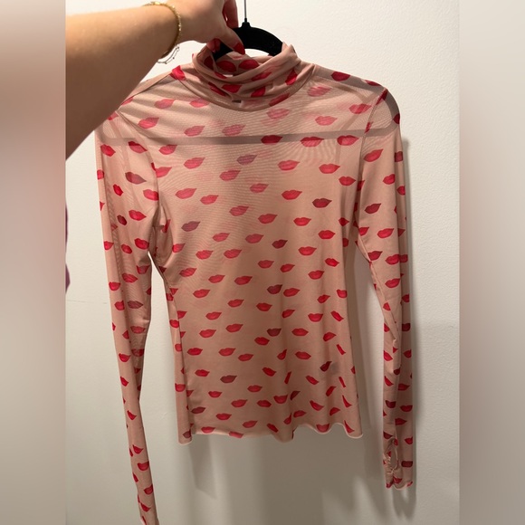 AFRM Pink Lip Print Bodysuit - Picture 2 of 4